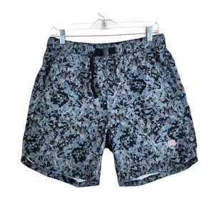 Topo Shorts River Camo Hybrid Slate Gray Blue Nebula Men L 30-35 Outdoor 6.5"